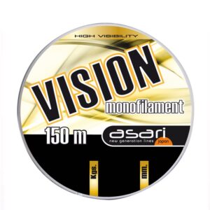 Bobina de monofilamento Asari Vision amarillo de 150 m para pesca a boya y eging