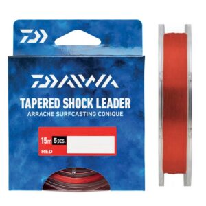 Bajos cónicos Daiwa Red, puentes de choque rojos para lanzado en surfcasting