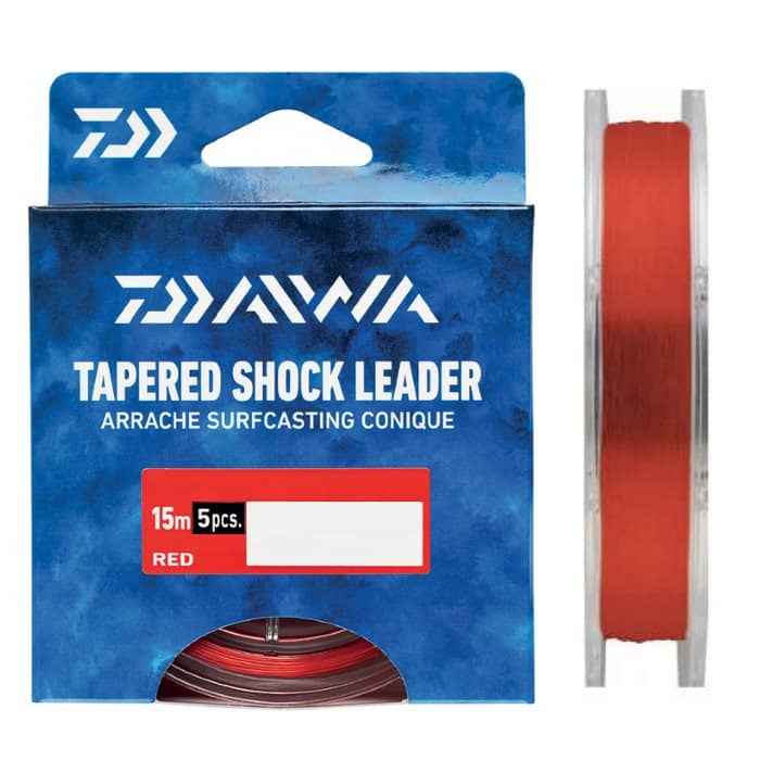 Bajos cónicos Daiwa Red, puentes de choque rojos para lanzado en surfcasting