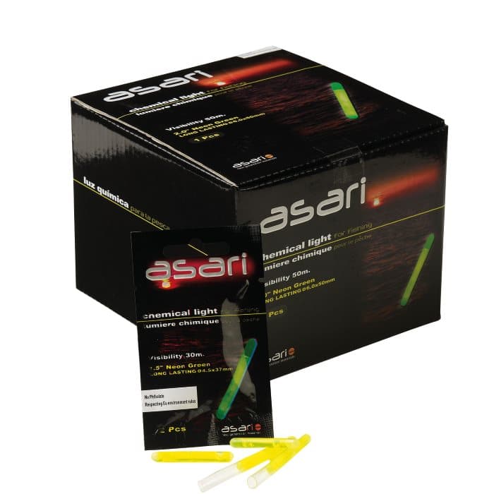 Caja de luces químicas Asari SL 1+2 verdes para pesca nocturna