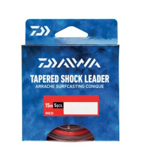 Puentes cónicos Daiwa Red, shock leaders rojos para surfcasting