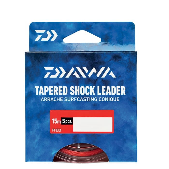 Puentes cónicos Daiwa Red, shock leaders rojos para surfcasting