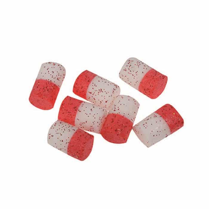 Floaters Vercelli luminosos RW blancos y rojos en foam para surfcasting