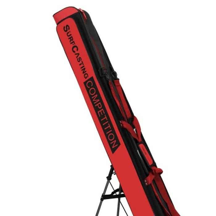 Funda trípode Turkana Eco roja para cañas de surfcasting
