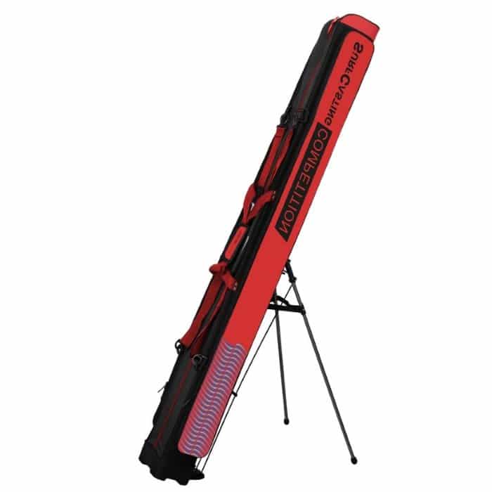 Funda trípode Turkana Eco roja para cañas vista frontal