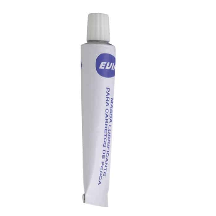 Tubo de grasa lubricante Evia para el mantenimiento de carretes de pesca