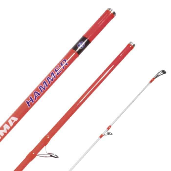 Detalle de las anillas FUJI de la Vercelli Enygma Hammer 420