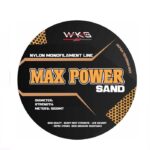 Bobina de monofilamento Wakasu Max Power Sand 1000m en color arena para surfcasting