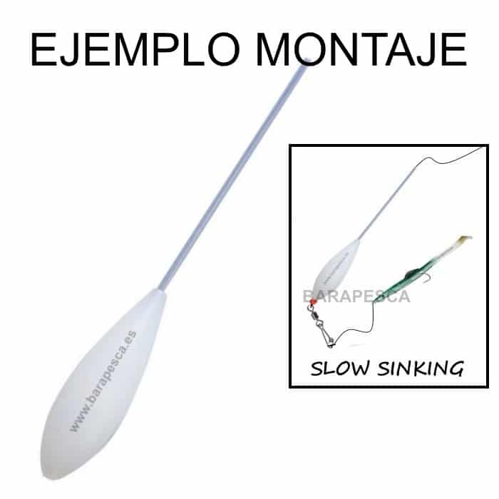 Bombeta de pesca semi hundida Evia en color blanco