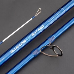 Caña de surfcasting Cinnetic Blue Line MN Surf 420 con puntera tubular y anillas de globo