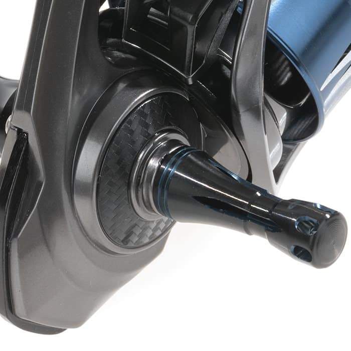 Carrete Hart Exent 25UL para eging, vista del cuerpo de carbono