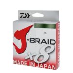 Trenzado Daiwa J-Braid X8 300m en color verde green para pesca