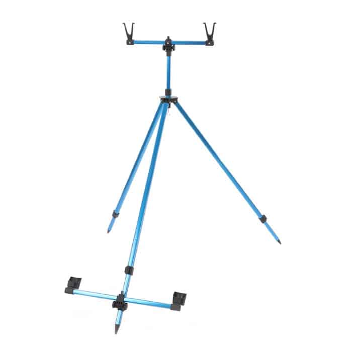Trípode Vercelli Fisso de aluminio azul, soporte para dos cañas de pesca
