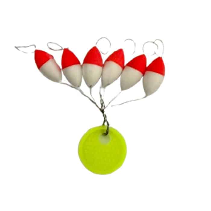 Floater flotante blanco y rojo de Turkana Fishing para surfcasting